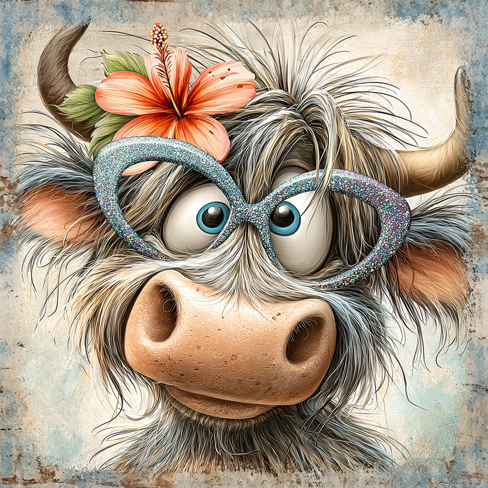 Quirky Cow Sign, DECOE-5420, Sign For Wreath, 10x10" Metal Sign