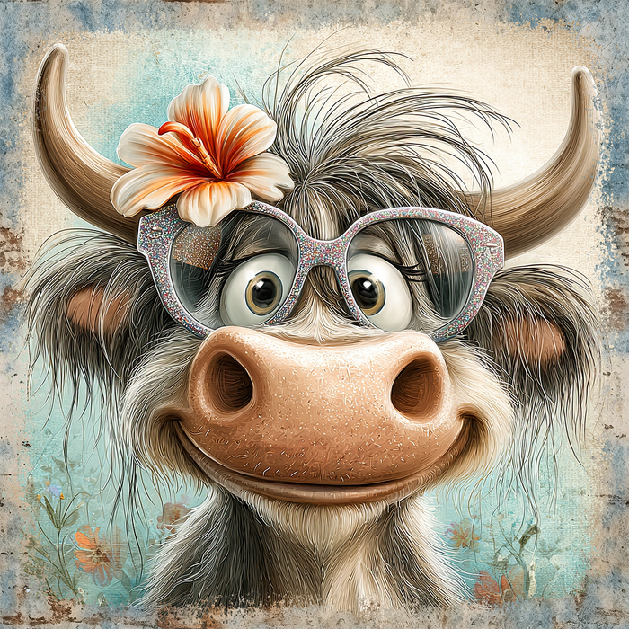 Quirky Cow Sign, DECOE-5421, Sign For Wreath, 10x10" Metal Sign