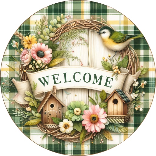 Home Sweet Home Floral Sign, DECOE-5437-D, Sign For Wreath, 10" Wood Sign