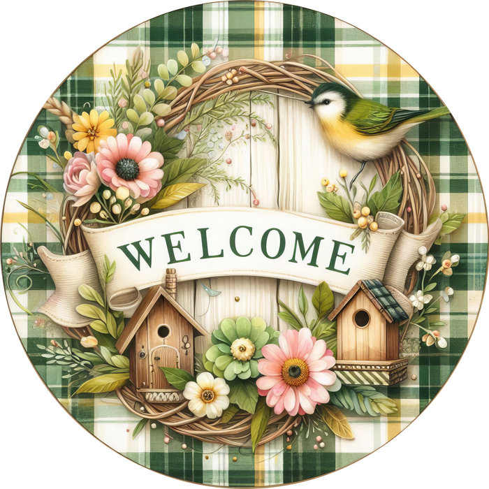 Home Sweet Home Floral Sign, DECOE-5437-D, Sign For Wreath, 10" Wood Sign