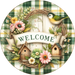 Home Sweet Home Floral Sign, DECOE-5437-D, Sign For Wreath, 10" Wood Sign