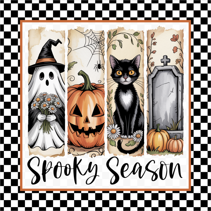 Spooky Season Sign, Halloween Sign, DECOE-5456, Sign For Wreath, 10x10" Metal Sign