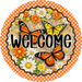Welcome Floral Sign, DECOE-5424-DH, Sign For Wreath, 18" Door Hanger