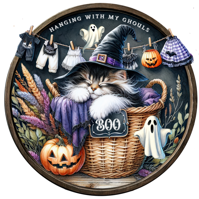 Halloween Sign, DECOE-5471-DH, Sign For Wreath, 18" Door Hanger