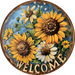 Sunflower Welcome Sign, DECOE-5472-DH, Sign For Wreath, 18" Door Hanger