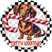 Merry Woofmas, Dachshund Sign, DECOE-5481-DH, Sign For Wreath, 18" Door Hanger