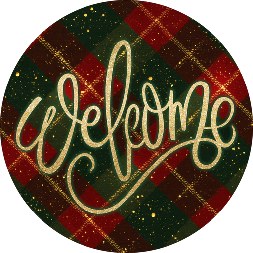 Traditional Christmas Welcome Sign, DECOE-5482-DH, Sign For Wreath, 18" Door Hanger