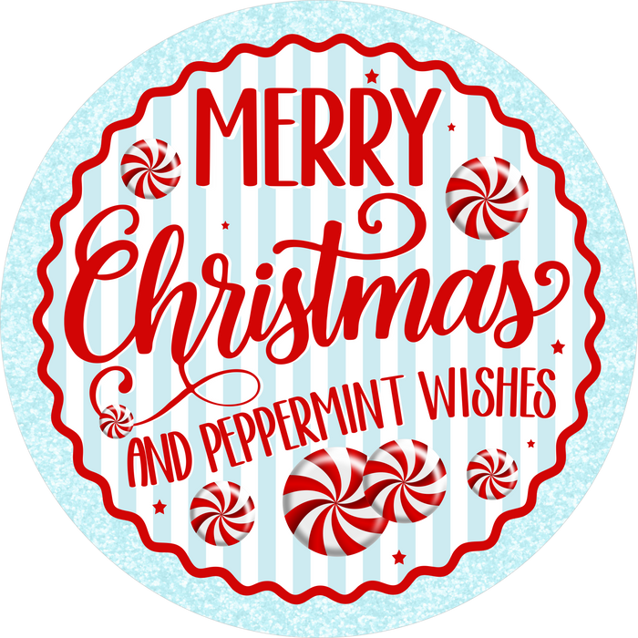 Merry Christmas, Mint Peppermint, DECOE-5485-DH, Sign For Wreath, 18" Door Hanger