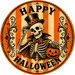 Vintage Skeleton Halloween Sign, DECOE-5490-DH, Sign For Wreath, 18" Door Hanger