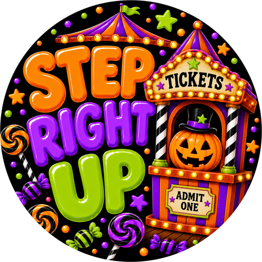 Halloween Carnival Sign, DECOE-5492-DH, Sign For Wreath, 18" Door Hanger