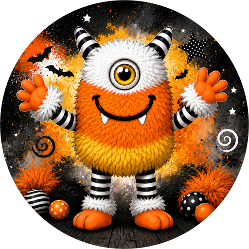 Halloween Monster Sign, DECOE-5494-DH, Sign For Wreath, 18" Door Hanger
