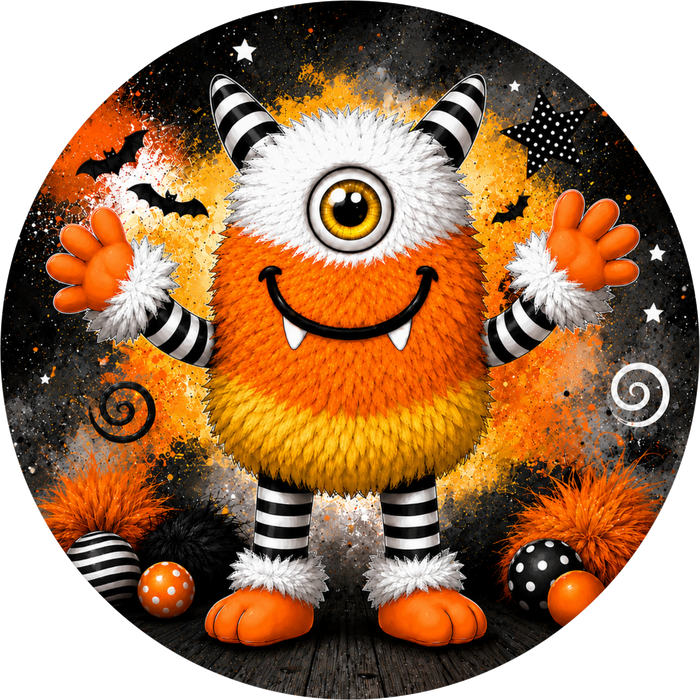 Halloween Monster Sign, DECOE-5494-DH, Sign For Wreath, 18" Door Hanger