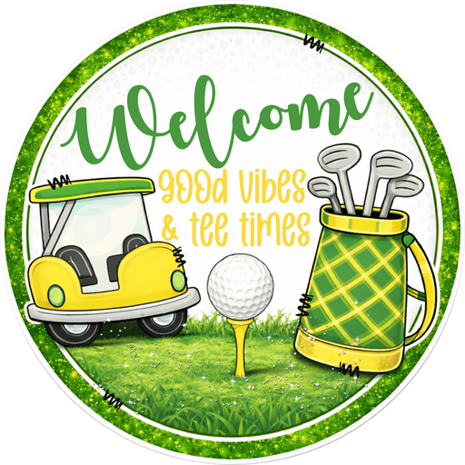 Gold Sign, Welcome Sign, DECOE-5495-DH, Sign For Wreath, 18" Door Hanger