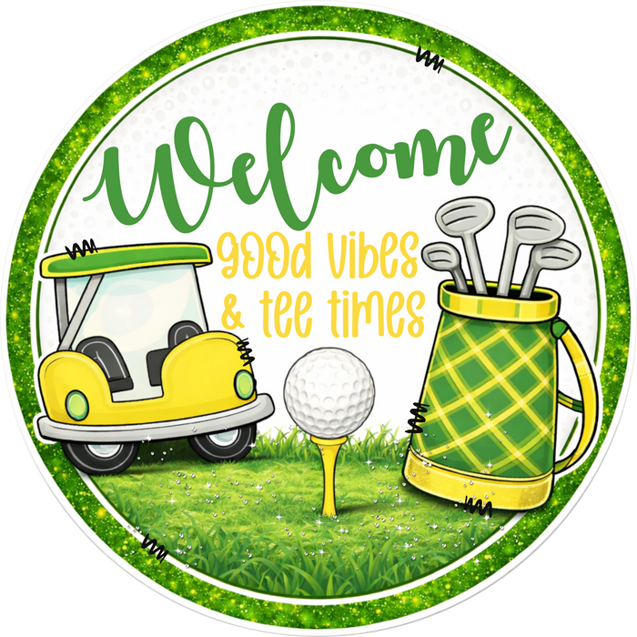 Gold Sign, Welcome Sign, DECOE-5495-DH, Sign For Wreath, 18" Door Hanger