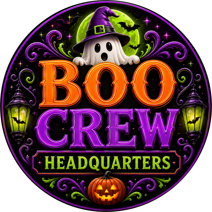 Boo Crew, Halloween Sign, DECOE-5498-DH, Sign For Wreath, 18" Door Hanger