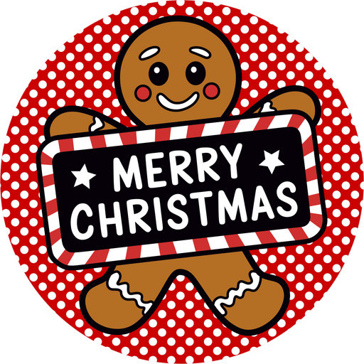 Merry Christmas, Gingerbread Sign, DECOE-5502-DH, Sign For Wreath, 18" Door Hanger