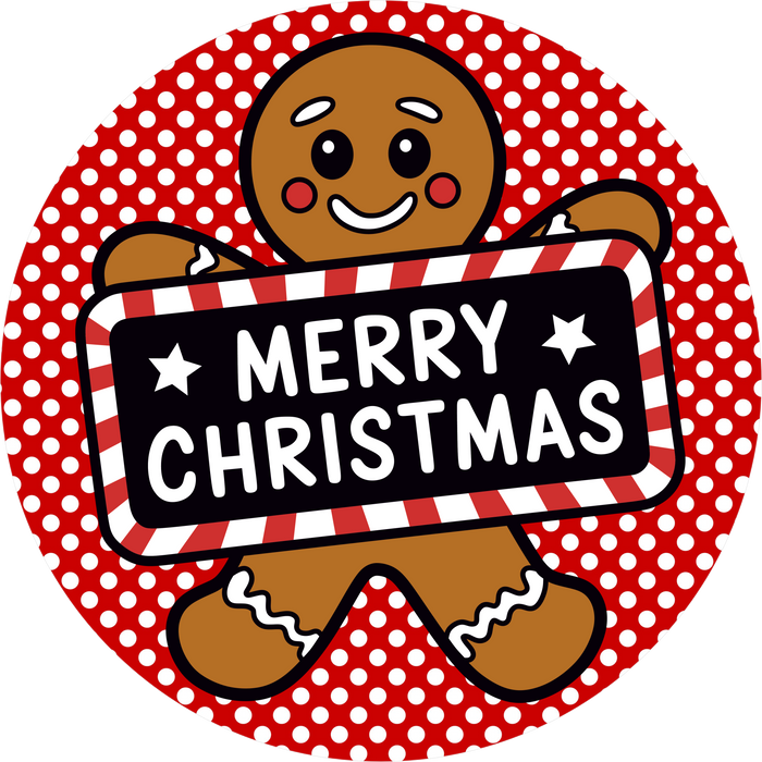 Merry Christmas, Gingerbread Sign, DECOE-5502-DH, Sign For Wreath, 18" Door Hanger