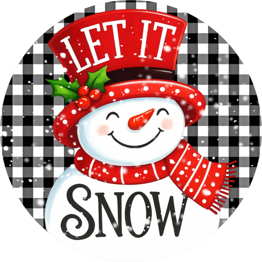 Let it Snow, Winter Sign, DECOE-5503-DH, Sign For Wreath, 18" Door Hanger