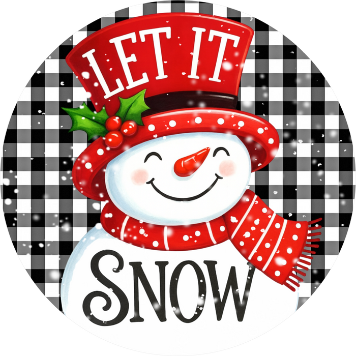 Let it Snow, Winter Sign, DECOE-5503-DH, Sign For Wreath, 18" Door Hanger