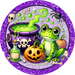 Halloween Sign, Frog Sign, DECOE-5506-DH, Sign For Wreath, 18" Door Hanger