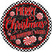 Merry Christmas, Black Peppermint, DECOE-5507-DH, Sign For Wreath, 18" Door Hanger