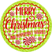 Merry Christmas, Lime Peppermint, DECOE-5508-DH, Sign For Wreath, 18" Door Hanger