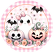 Pink Halloween Sign, DECOE-5510-DH, Sign For Wreath, 18" Door Hanger
