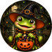 Halloween Frog Sign, DECOE-5511-DH, Sign For Wreath, 18" Door Hanger