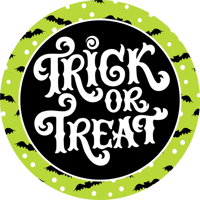 Trick or Treat Sign, Halloween Sign, DECOE-5515-DH, Sign For Wreath, 18" Door Hanger