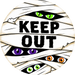 Keep Out, Halloween Sign, DECOE-5516-DH, Sign For Wreath, 18" Door Hanger
