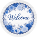Blue Sign, Welcome Sign, DECOE-5520-DH, Sign For Wreath, 18" Door Hanger