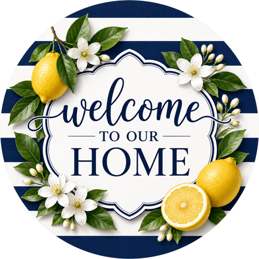 Welcome Sign, Lemon Sign, DECOE-5521-DH, Sign For Wreath, 18" Door Hanger