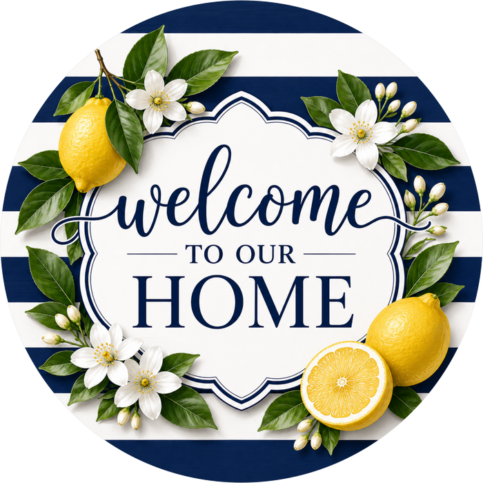 Welcome Sign, Lemon Sign, DECOE-5521-DH, Sign For Wreath, 18" Door Hanger