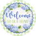 Blue Sign, Welcome Sign, DECOE-5522-DH, Sign For Wreath, 18" Door Hanger