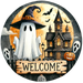 Halloween Sign, Welcome Sign, DECOE-5527-DH, Sign For Wreath, 18" Door Hanger