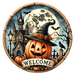 Halloween Sign, Welcome Sign, DECOE-5528-DH, Sign For Wreath, 18" Door Hanger