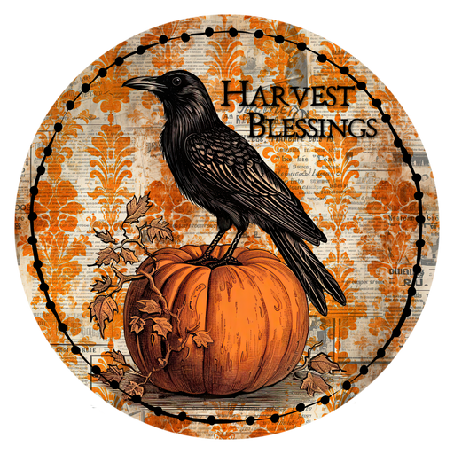 Crow Sign, Halloween Sign, DECOE-5531-DH, Sign For Wreath, 18" Door Hanger