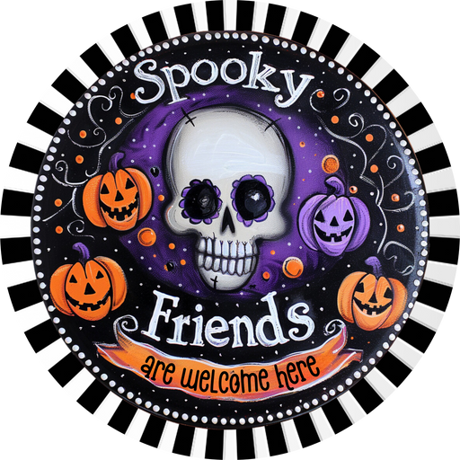 Spooky Friends, Halloween Sign, DECOE-5532-DH, Sign For Wreath, 18" Door Hanger