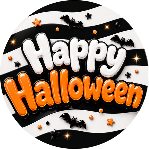Happy Halloween Sign, DECOE-5537-DH, Sign For Wreath, 18" Door Hanger