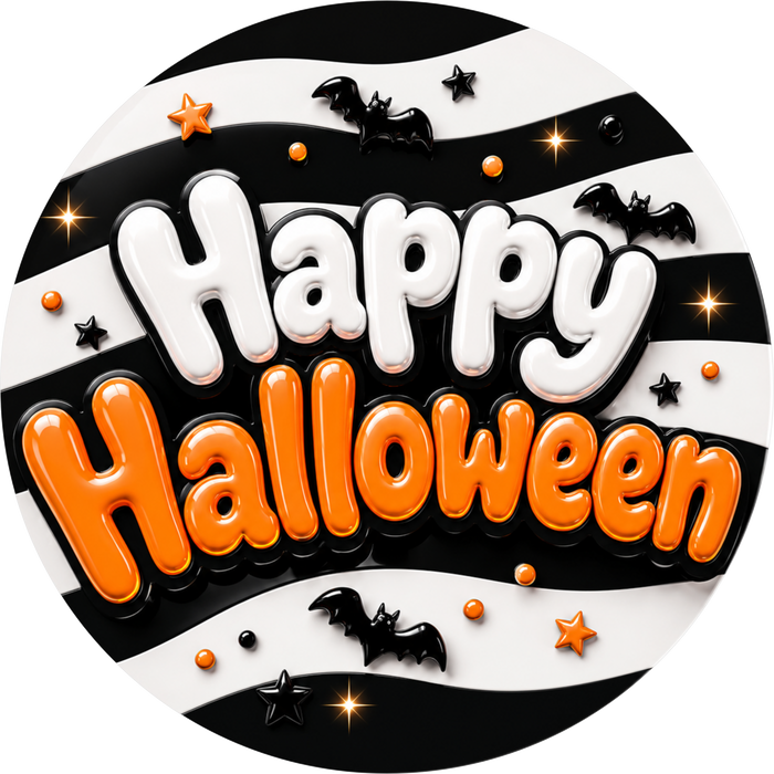 Happy Halloween Sign, DECOE-5537-DH, Sign For Wreath, 18" Door Hanger