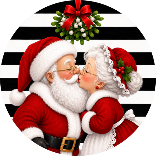 Mr and Mrs Clause sign, Santa Sign, DECOE-5538-DH, Sign For Wreath, 18" Door Hanger