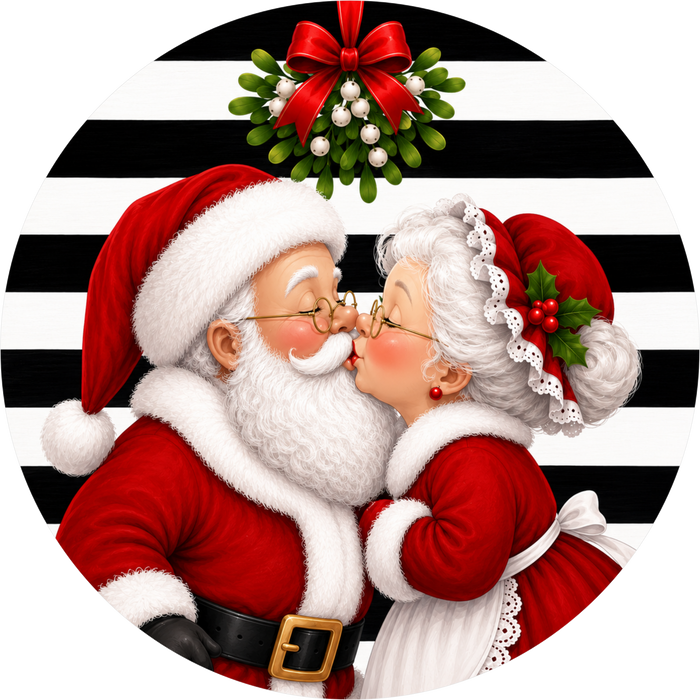 Mr and Mrs Clause sign, Santa Sign, DECOE-5538-DH, Sign For Wreath, 18" Door Hanger