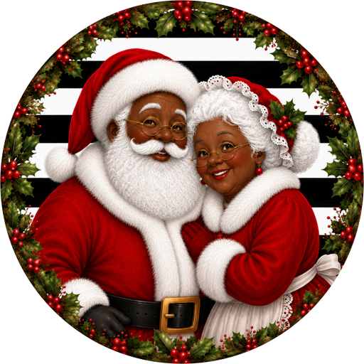 Mr and Mrs Clause sign, Santa Sign, DECOE-5542-DH, Sign For Wreath, 18" Door Hanger