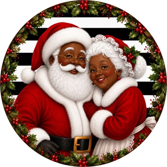 Mr and Mrs Clause sign, Santa Sign, DECOE-5542-DH, Sign For Wreath, 18" Door Hanger