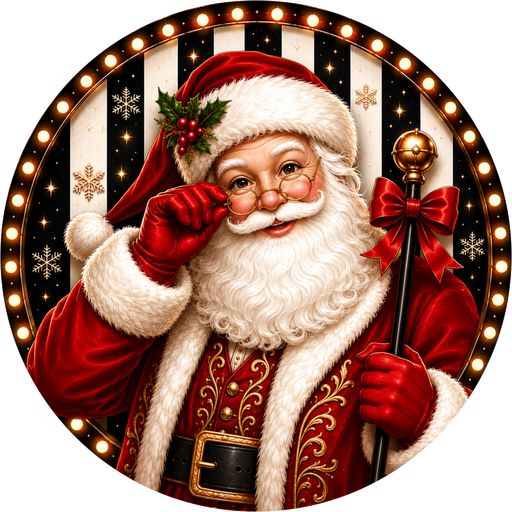 Santa Sign, Christmas Sign, DECOE-5543-DH, Sign For Wreath, 18" Door Hanger