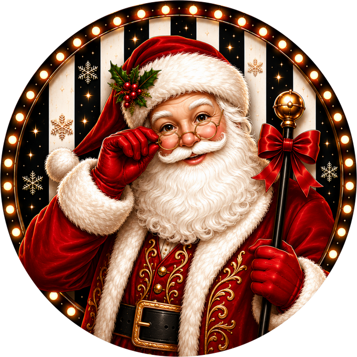 Santa Sign, Christmas Sign, DECOE-5543-DH, Sign For Wreath, 18" Door Hanger