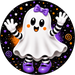 Ghost Sign, Halloween Sign, DECOE-5544-DH, Sign For Wreath, 18" Door Hanger
