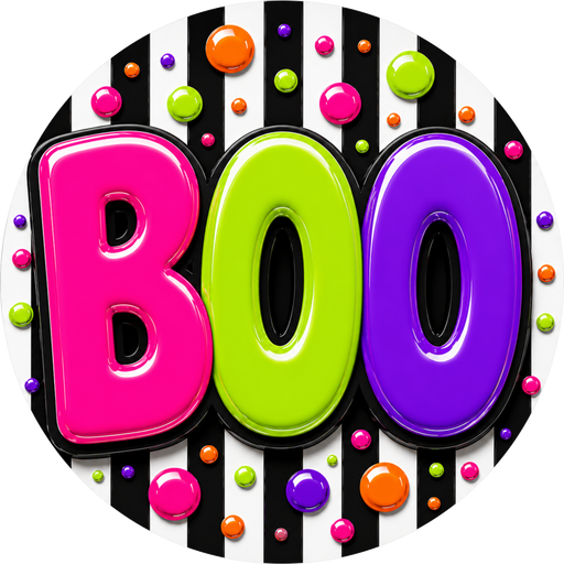 Boo Sign, Halloween Sign, DECOE-5550-DH, Sign For Wreath, 18" Door Hanger