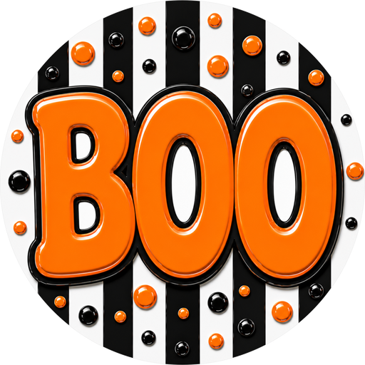 Boo Sign, Halloween Sign, DECOE-5551-DH, Sign For Wreath, 18" Door Hanger