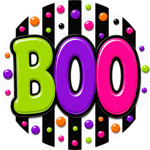 Boo Sign, Halloween Sign, DECOE-5553-DH, Sign For Wreath, 18" Door Hanger